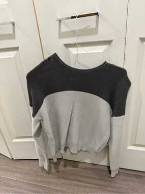 BDG Two-Tone Gray Scoopneck Sweater